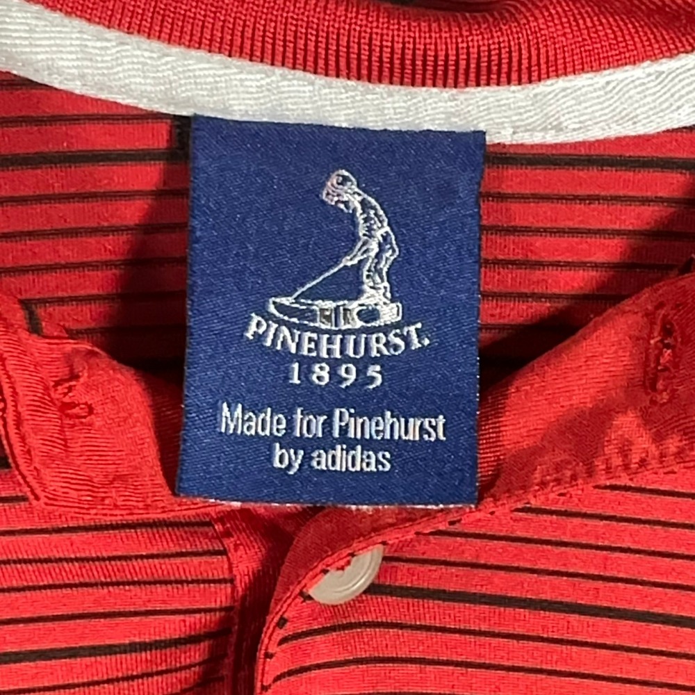 Adidas Pinehurst 1895 US Open 2014 Golf Polo Shirt Mens Large Red Black Striped - Picture 4 of 13
